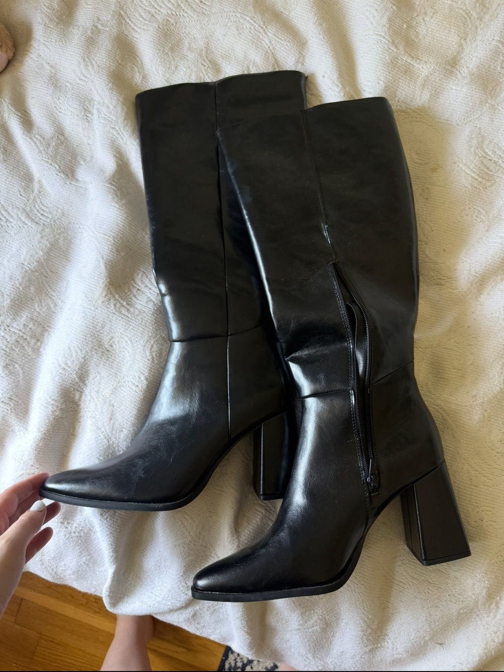 JustFab-Black Block Heel Boots